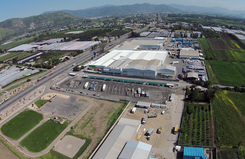 Vista aérea de la planta actual de Propal y su entorno agrícola
